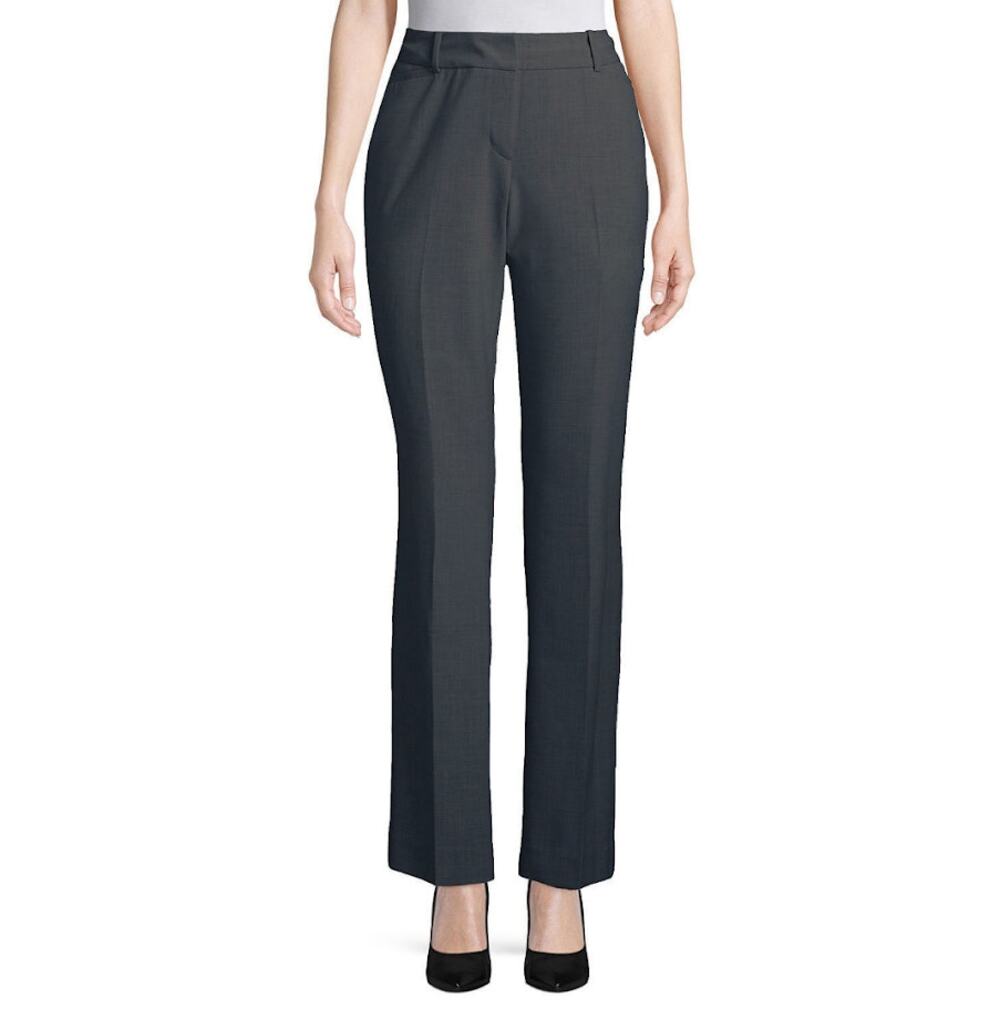 Worthington Perfect Trouser Womens Size 14 Dark Gray Straight Leg Dress Pants